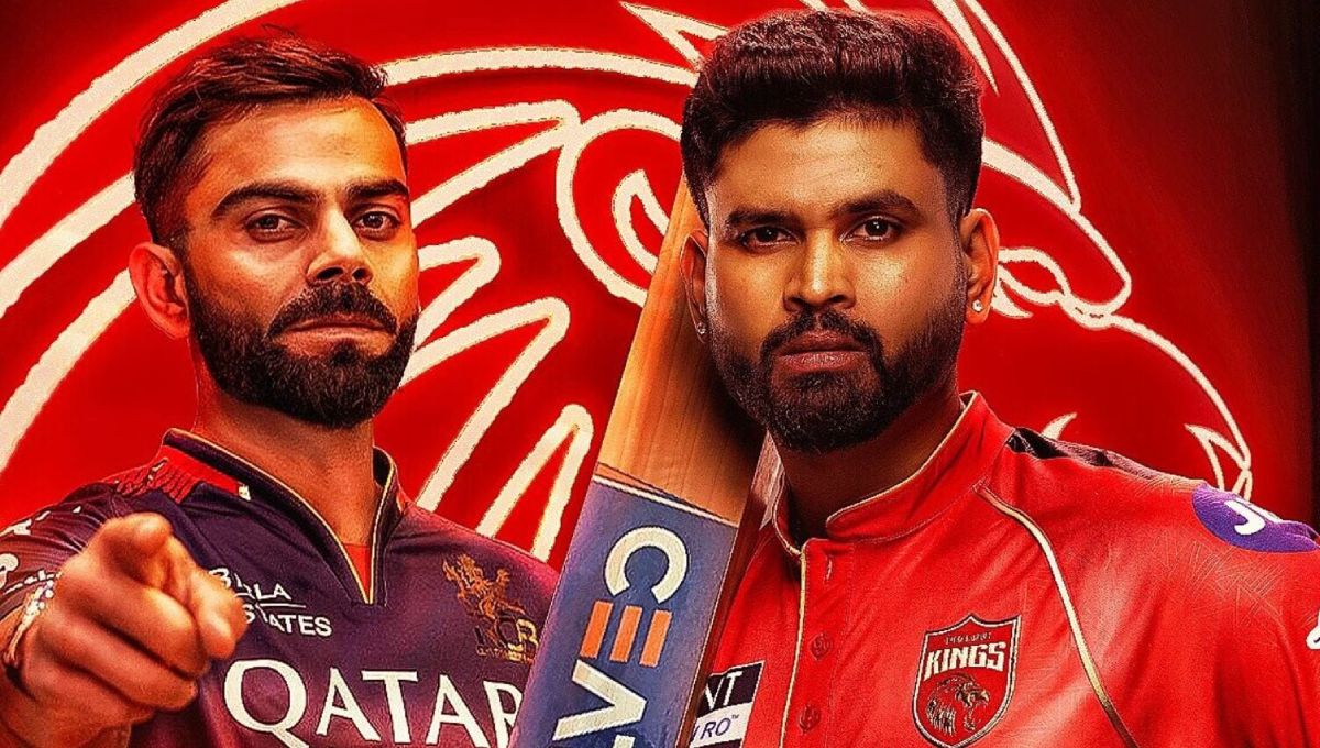 Virat Kohli batting in IPL 2025 Final match at Narendra Modi Stadium