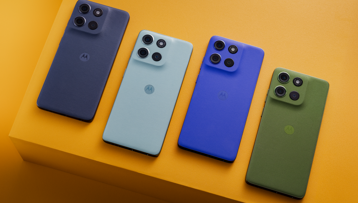 Moto G86 Power 5G smartphone front and back design in Gujarati